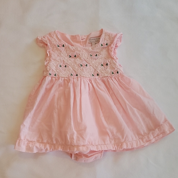 Catherine Malandrino Other - Catherine Malandruno 6-9M Pink Baby Dress with Embroidered Details